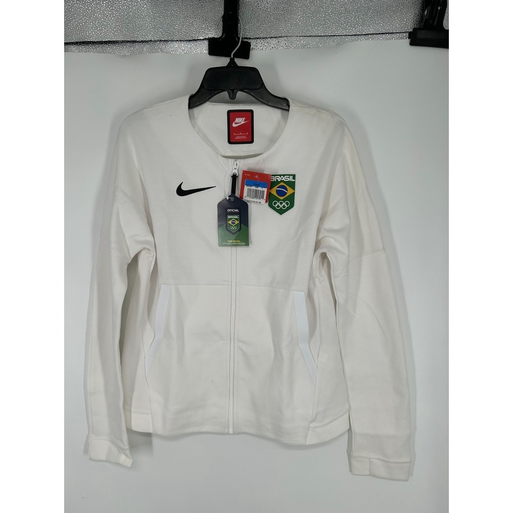 Nike‎ Tech Fleece Brazil Soccer Jacket Womens M Dri Fit Full Zip Up 806997-100
